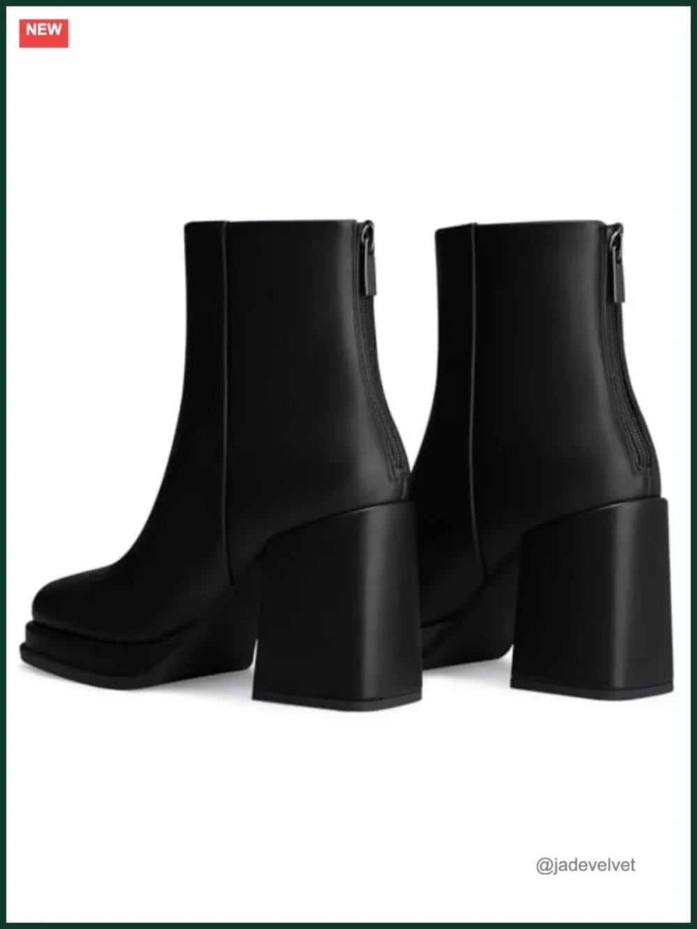Womens Platform Ankle Boots Chunky High Heel Booties PU Leather